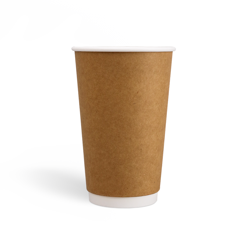 16onzas Tazas de café Kraft de doble pared con revestimiento de PE
