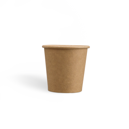 4onzas Tazas de café Kraft de pared simple con revestimiento de PE