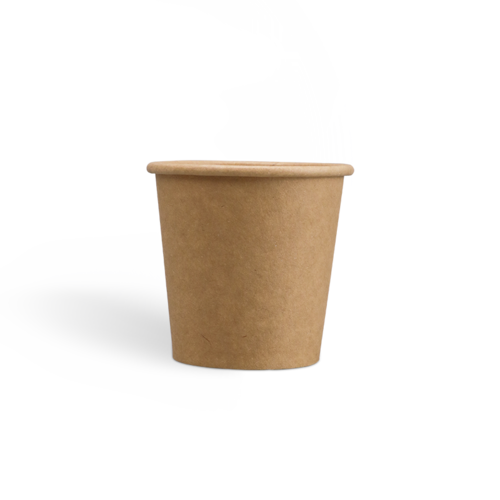 6onzas Tazas de café Kraft de pared simple con revestimiento de PE