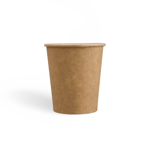 7onzas Tazas de café Kraft de pared simple con revestimiento de PE