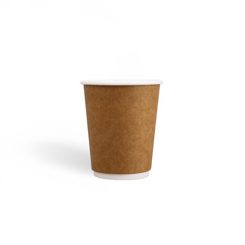 8onzas Tazas de café Kraft de doble pared con revestimiento de PE