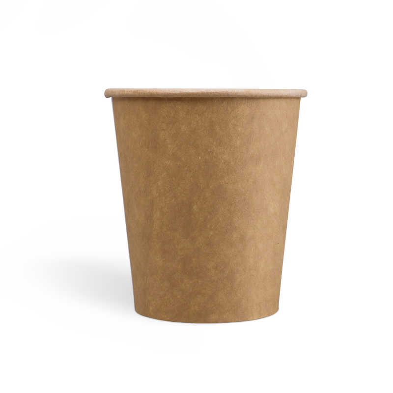 8onzas Tazas de café Kraft de pared simple con revestimiento de PE