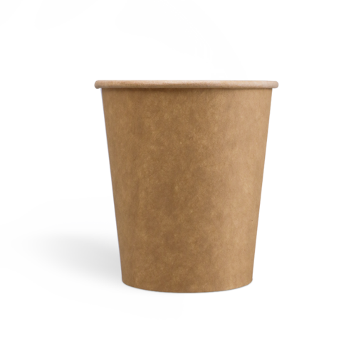 8onzas Tazas de café Kraft de pared simple con revestimiento de PE