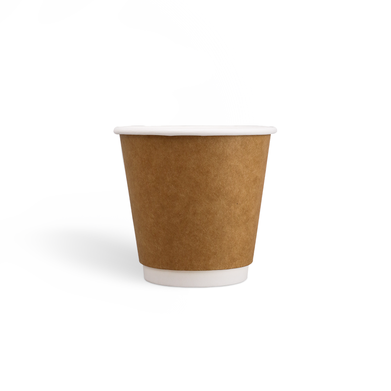 E8onzas Tazas de café Kraft de doble pared con revestimiento de PE