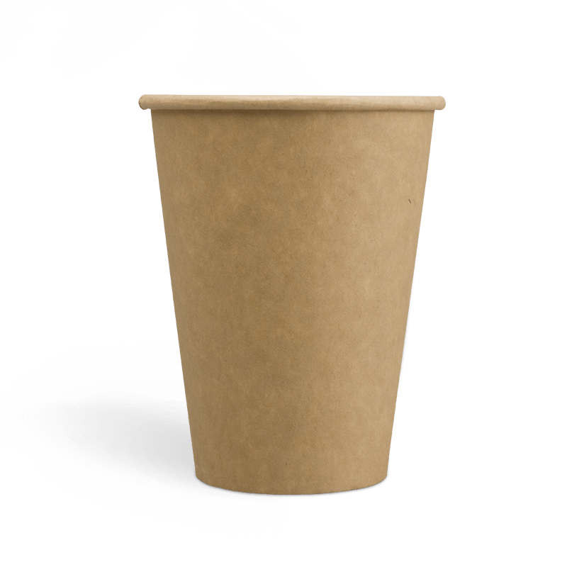 12onzas Tazas de café Kraft de pared simple con revestimiento de PE