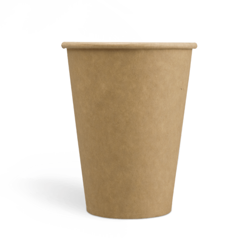 12onzas Tazas de café Kraft de pared simple con revestimiento de PE