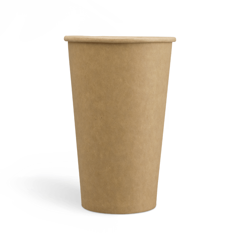 16onzas Tazas de café Kraft de pared simple con revestimiento de PE