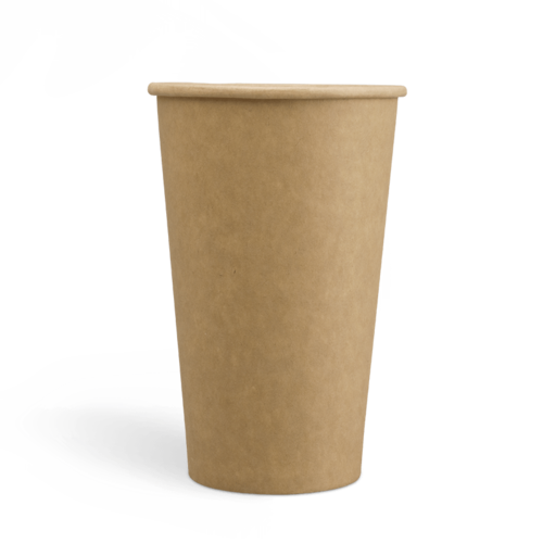 16onzas Tazas de café Kraft de pared simple con revestimiento de PE