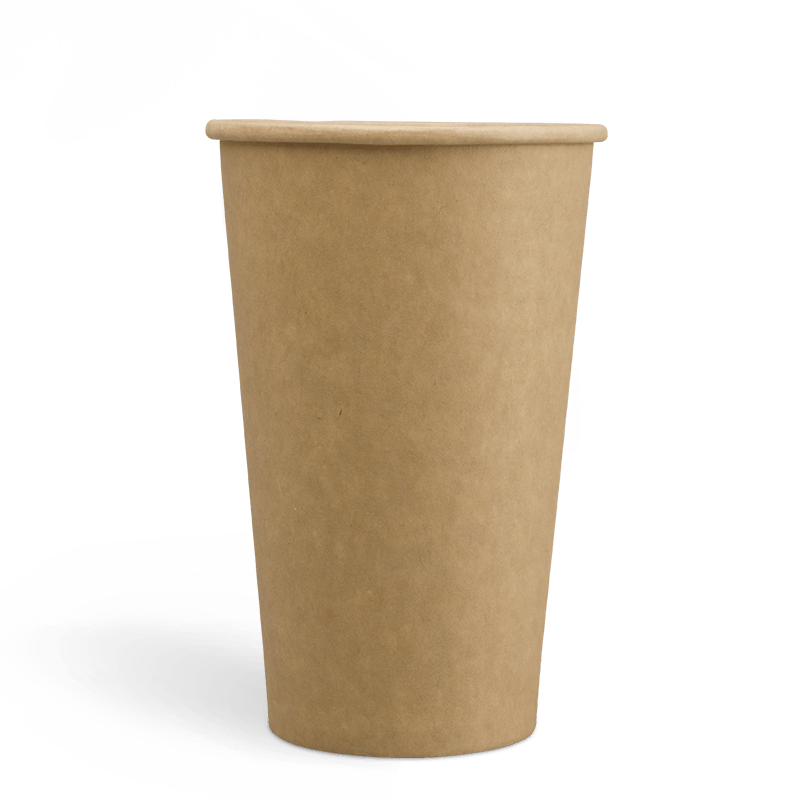 20onzas Tazas de café Kraft de pared simple con revestimiento de PE