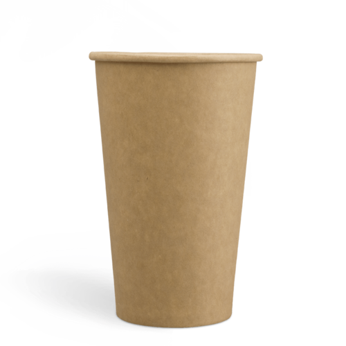 20onzas Tazas de café Kraft de pared simple con revestimiento de PE